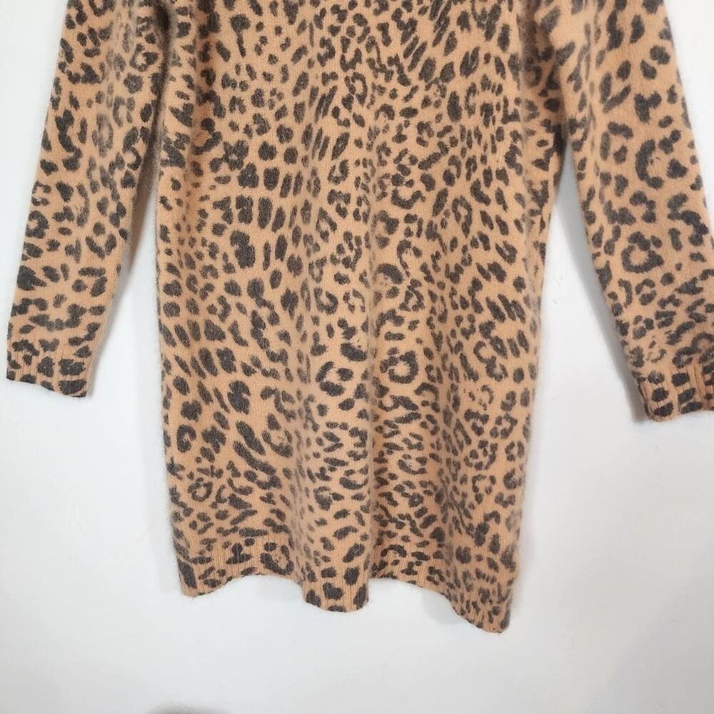 NWT Michael Kors Animal Print Angora Rabbit Blend Sweater Dress SZ Large - Picture 5 of 9